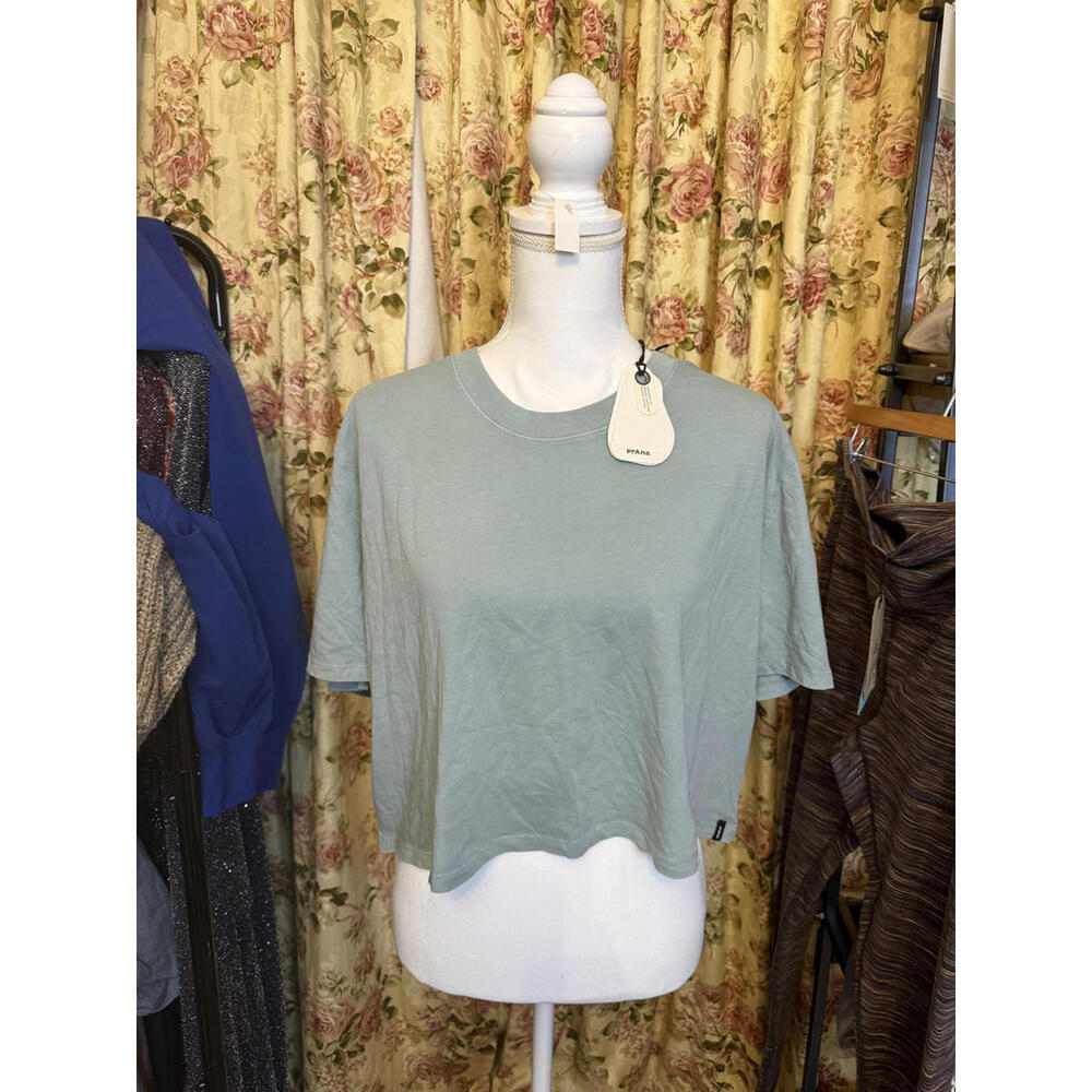 prAna Light Green Crop T-Shirt - Women's Casual Top XL